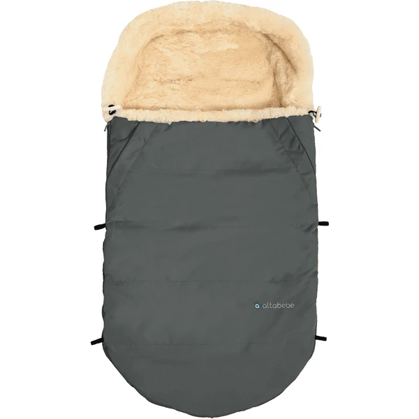Altabebe Lammfellfußsack Dunkelgrau 1 Altabebe Lammfellfußsack Dunkelgrau