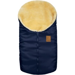 Heitmann Kleiner Lammfellfußsack Eisbärchen Marine