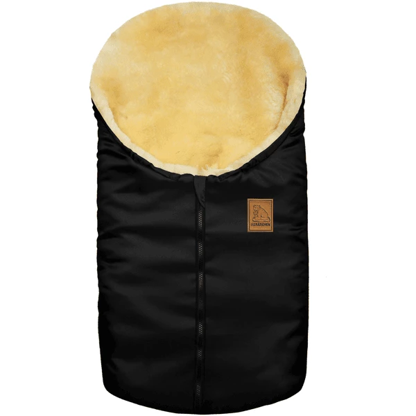 Heitmann Kleiner Lammfellfußsack Eisbärchen Schwarz 1 Heitmann Kleiner Lammfellfußsack Eisbärchen Schwarz