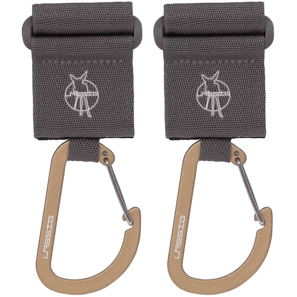 LÄSSIG Kinderwagenhaken 2er Set Karabiner Anthracite 1 LÄSSIG Kinderwagenhaken 2er Set Karabiner Anthracite