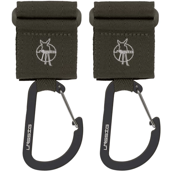 LÄSSIG Kinderwagenhaken 2er Set Karabiner Olive 1 LÄSSIG Kinderwagenhaken 2er Set Karabiner Olive