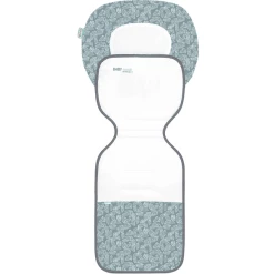 Odenwälder Kinderwagen-Auflage Babycool Ergo White Leaves Grey